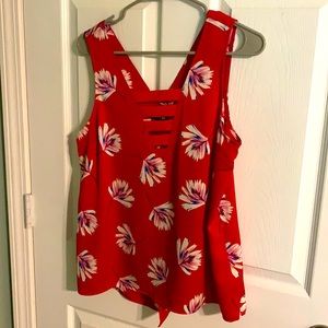 Red Tank with Tie Back